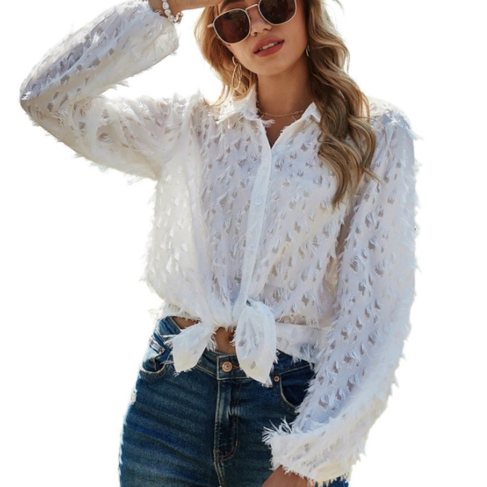 ⚡️Host Pick⚡️ Eyelash Blouse - Picture 6 of 7